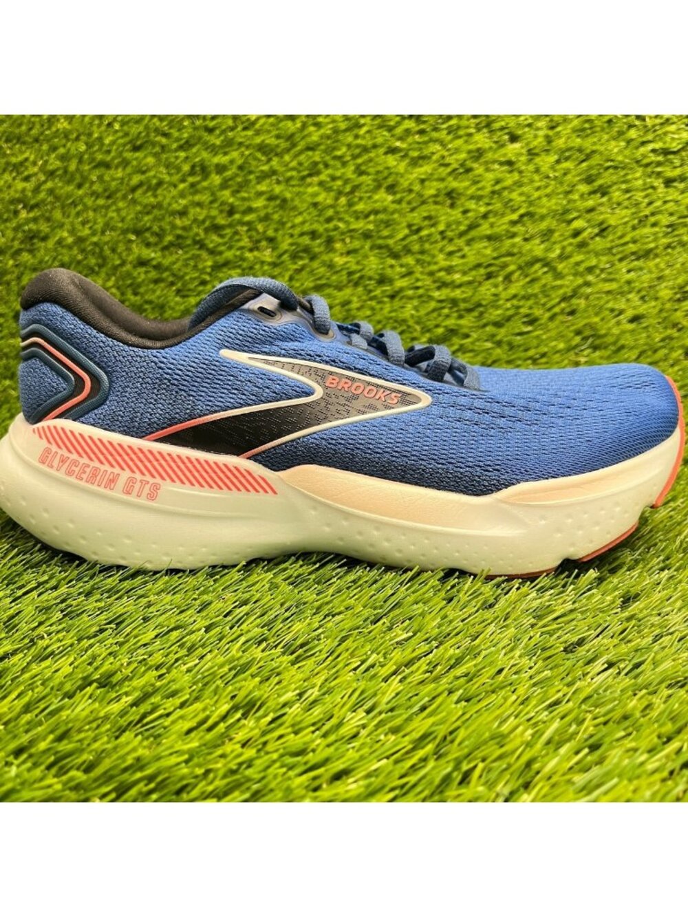 Brooks Glycerin GTS 21 Womens Size 7.5 Blue Black Running Walking Shoes Sneakers